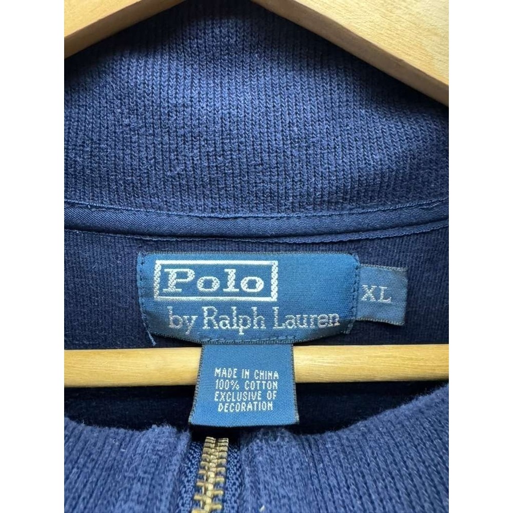 Polo Ralph Lauren Estate-Rib Quarter Zip Pullover Sweater Navy Blue Mens Size XL - Picture 6 of 10